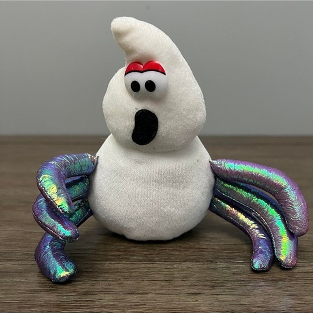 MTY International Spider Ghost Plush Metallic Iridescent Legs Sound Halloween